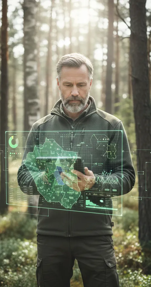 Illustrationsbild över skogsplanering